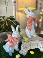 Load image into Gallery viewer, Easter/Spring Collection: White Wicker Bunnies Set of 2
