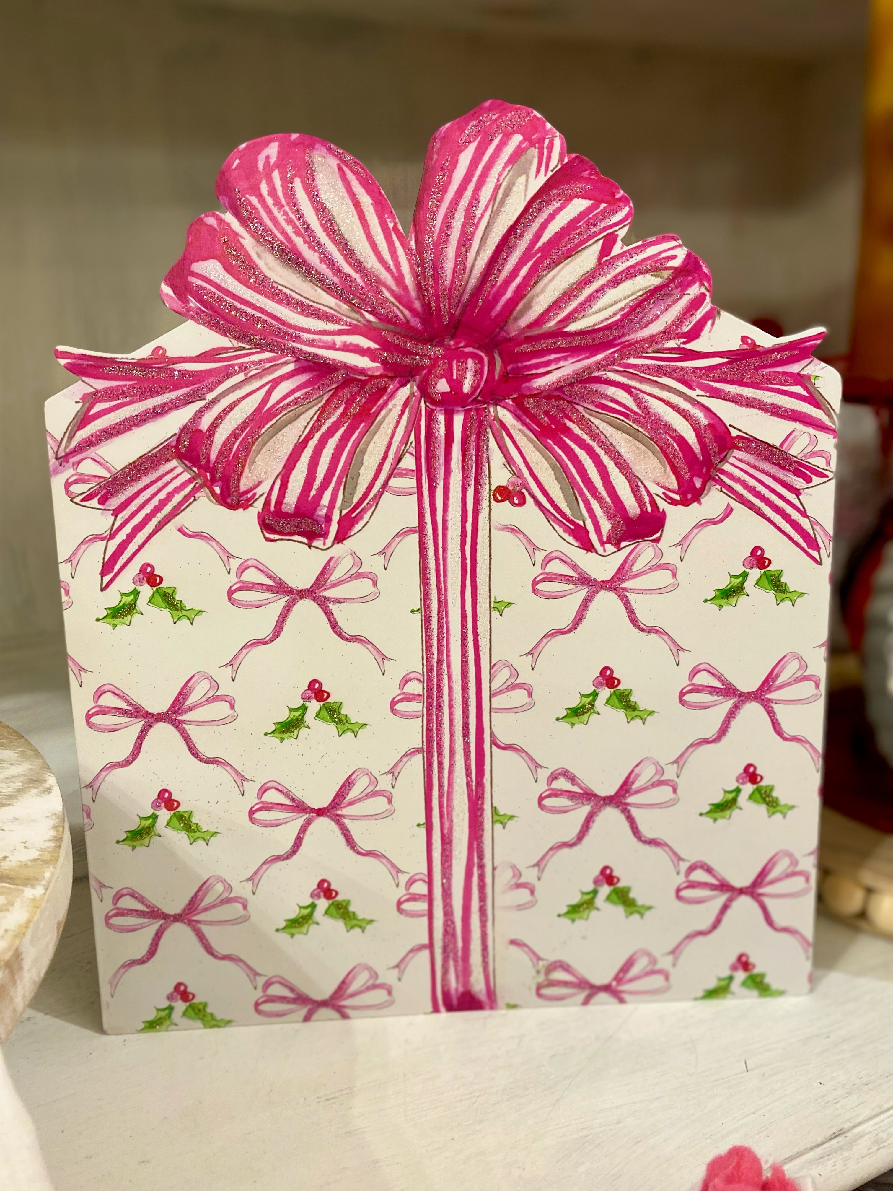 Pink Peppermint Ribbon Metal Package