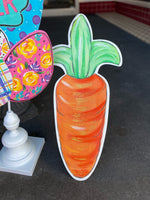 Load image into Gallery viewer, Large Metal Orange Carrot Indoor or Outdoor Stake 30”h
