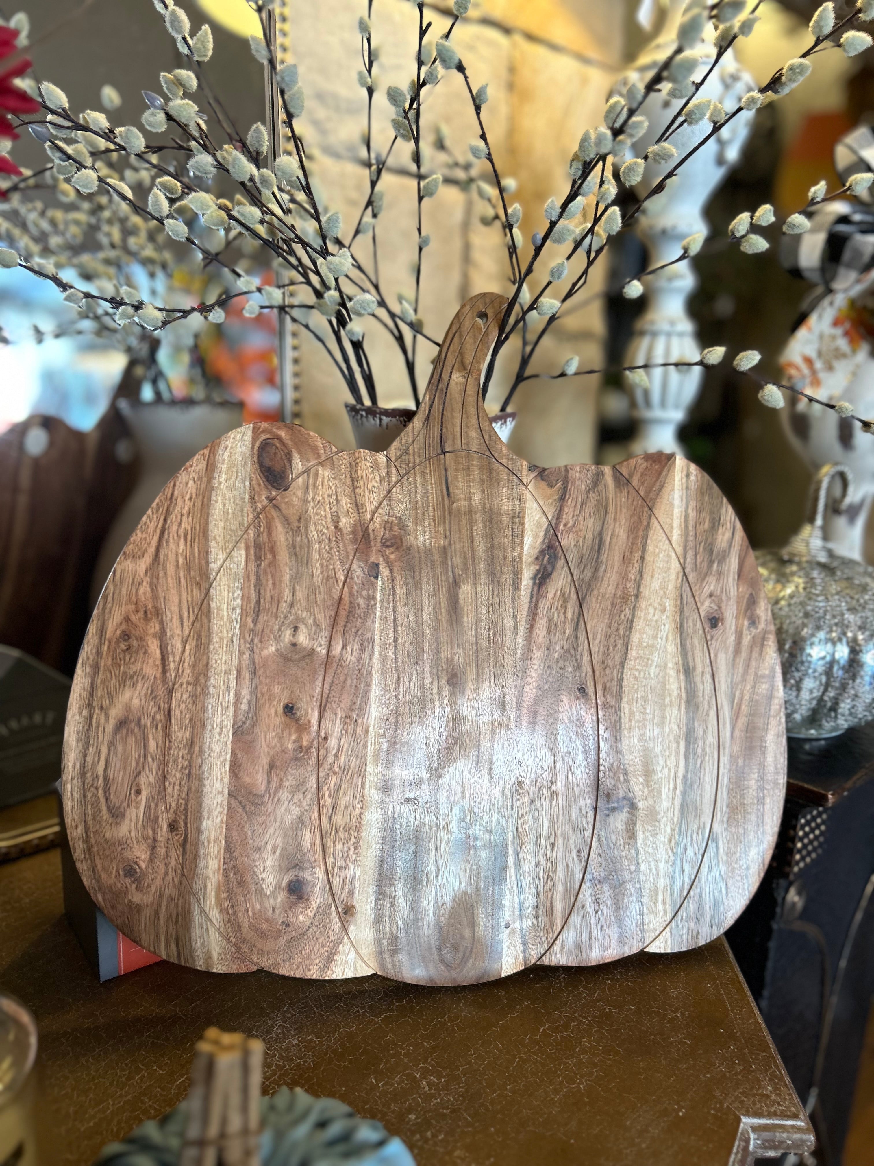 Pumpkin Shaped Serving Natural Board