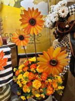 Load image into Gallery viewer, Metal Sunflowers Yellow Metal Stakes Set of 3 Individual Stakes
