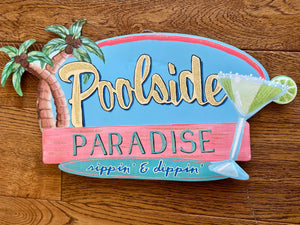Poolside Paradise Metal Stake with Attached Easel