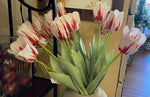 Load image into Gallery viewer, Real Touch White and Red Large  Tulips Pack of 8 (White and Red)
