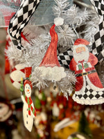 Load image into Gallery viewer, Santa Claus Harlequin Metal Ornament
