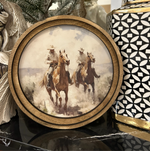 Load image into Gallery viewer, Cowboys Western Art with Wood Frame 8”x8”
