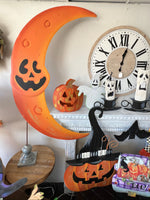 Load image into Gallery viewer, Biggest Moon Orange Halloween Metal Outdoor Stake or Hang
