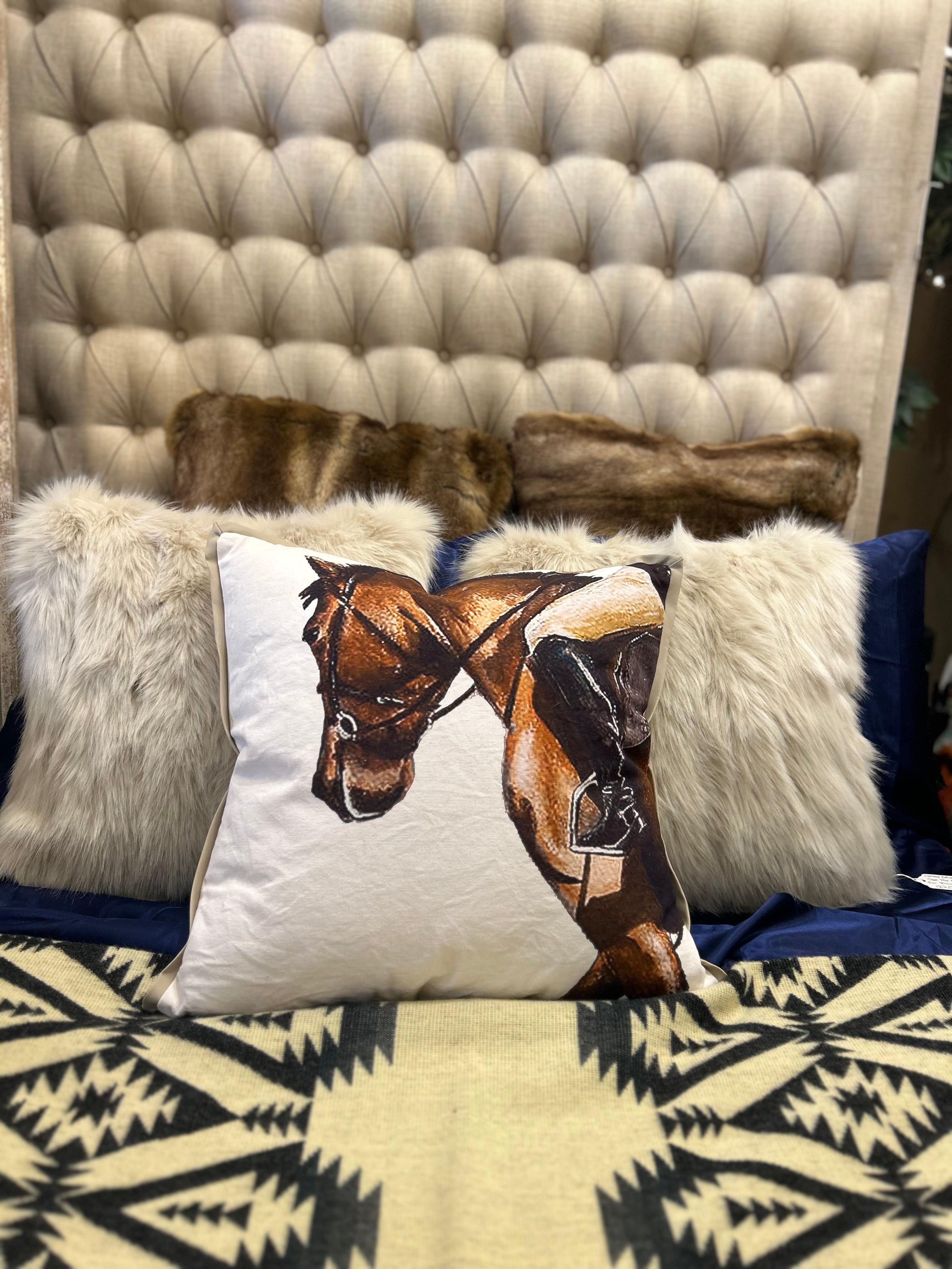 Horse and Rider Pillow 20”