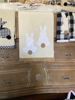 Load image into Gallery viewer, Linen Look Emroidered Fringed Bunny Table Runner
