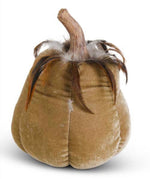 Load image into Gallery viewer, Dark Tan Velvet Bean Gourds with Feathers
