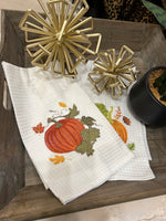 Load image into Gallery viewer, Orange Pumpkin White Kitchen Towel Pack of 2
