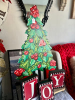 Load image into Gallery viewer, Christmas Tree Red &amp; Green Metal Stake 30” height
