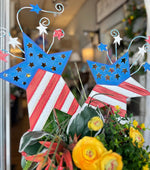 Load image into Gallery viewer, Americana: Flag Stars Set of 2 Metal Stakes
