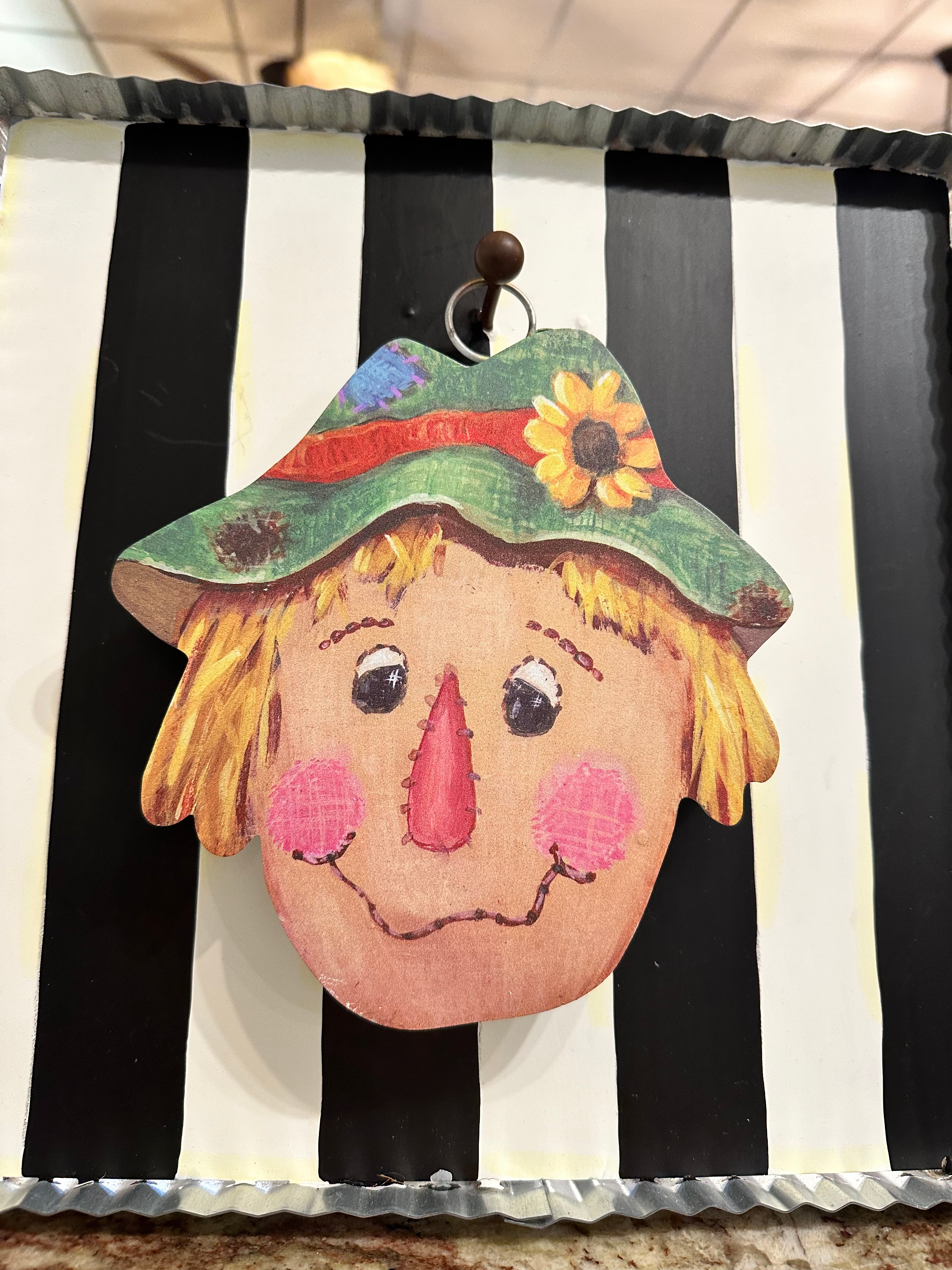 Scarecrow Mini Charm with Galvanized Frame