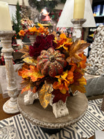 Load image into Gallery viewer, Fall Floral Arrangement on tile, Pedestal Optional
