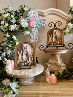 Load image into Gallery viewer, Arch Top Wooden Bunnies Art
