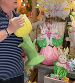 Load image into Gallery viewer, Blooming Yellow Tulip Planter Spring Easter Ceramic Container
