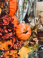 Load image into Gallery viewer, Fall Leopard Chocolate Ribbon Floral Wreath
