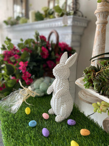 Easter/Spring Collection: White Wicker Bunnies Set of 2