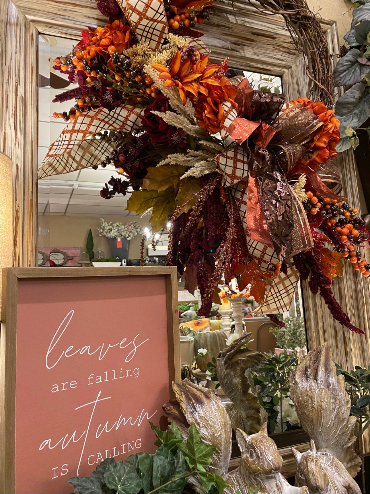 Custom Fall Wreath in Copper, Brown, Taupe, Burgundy