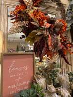 Load image into Gallery viewer, Custom Fall Wreath in Copper, Brown, Taupe, Burgundy
