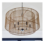 Load image into Gallery viewer, Quorum 8023-6-59 Rattan Shade 6-Light Pendant
