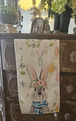 Load image into Gallery viewer, Bunny with Check Pattern Blue Scarf Table Runner
