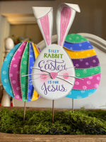 Load image into Gallery viewer, White Rabbit Silly Rabbit Easter is for Jesus!
