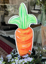 Load image into Gallery viewer, Large Metal Orange Carrot Indoor or Outdoor Stake 30”h
