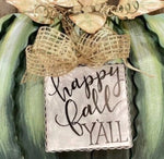 Load image into Gallery viewer, Happy Fall Y’all in Black and White Mini Print with Galvanized Frame
