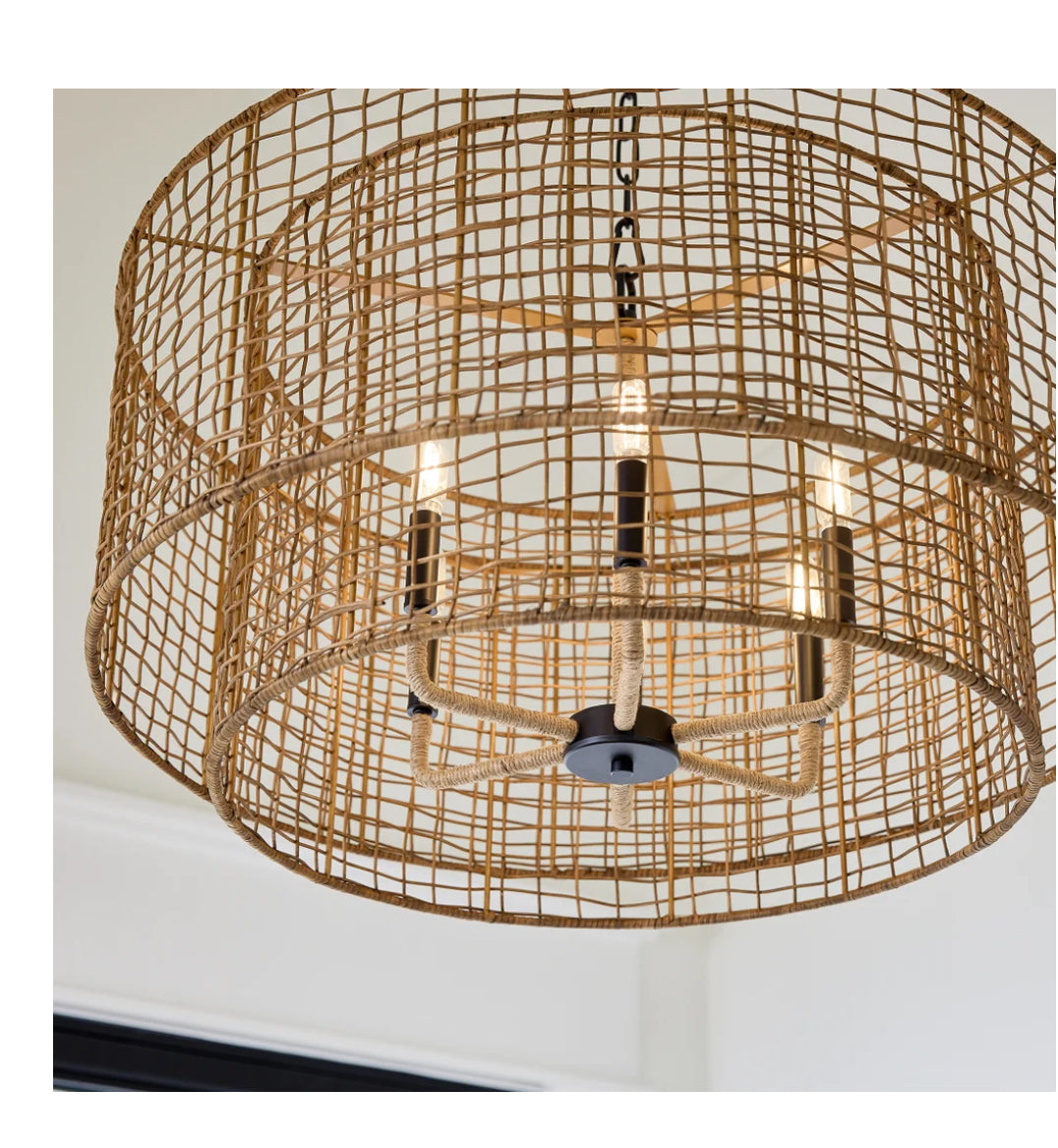 Quorum 8023-6-59 Rattan Shade 6-Light Pendant