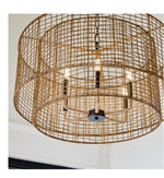 Load image into Gallery viewer, Quorum 8023-6-59 Rattan Shade 6-Light Pendant
