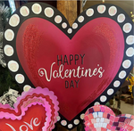 Load image into Gallery viewer, Valentines Day:  Polka Dot Heart Red, Black, and White Metal Stake
