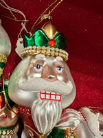 Load image into Gallery viewer, Red Santa with Bling Blown Glass Ornament Mark Roberts

