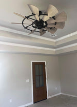 Load image into Gallery viewer, Quorum 95210-86 Windmill Indoor Ceiling Fan Oiled Bronze 10 Blade Industrial Fan

