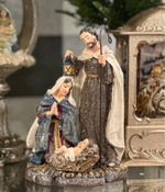 Load image into Gallery viewer, Small Holy Family Resin Set in Jewel tones, Cream, and Brown
