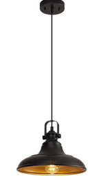 Load image into Gallery viewer, Farmhouse Bowl Style Black Pendant Adjustable Rope
