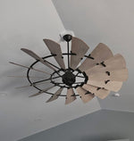 Load image into Gallery viewer, Quorum 96015-86 Windmill Indoor Ceiling Fan Oiled Bronze 15Blade Industrial Fan

