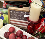 Load image into Gallery viewer, Americana One Nation Under God with wood frame 16”x8”
