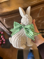 Load image into Gallery viewer, Easter/Spring Collection: White Wicker Bunnies Set of 2
