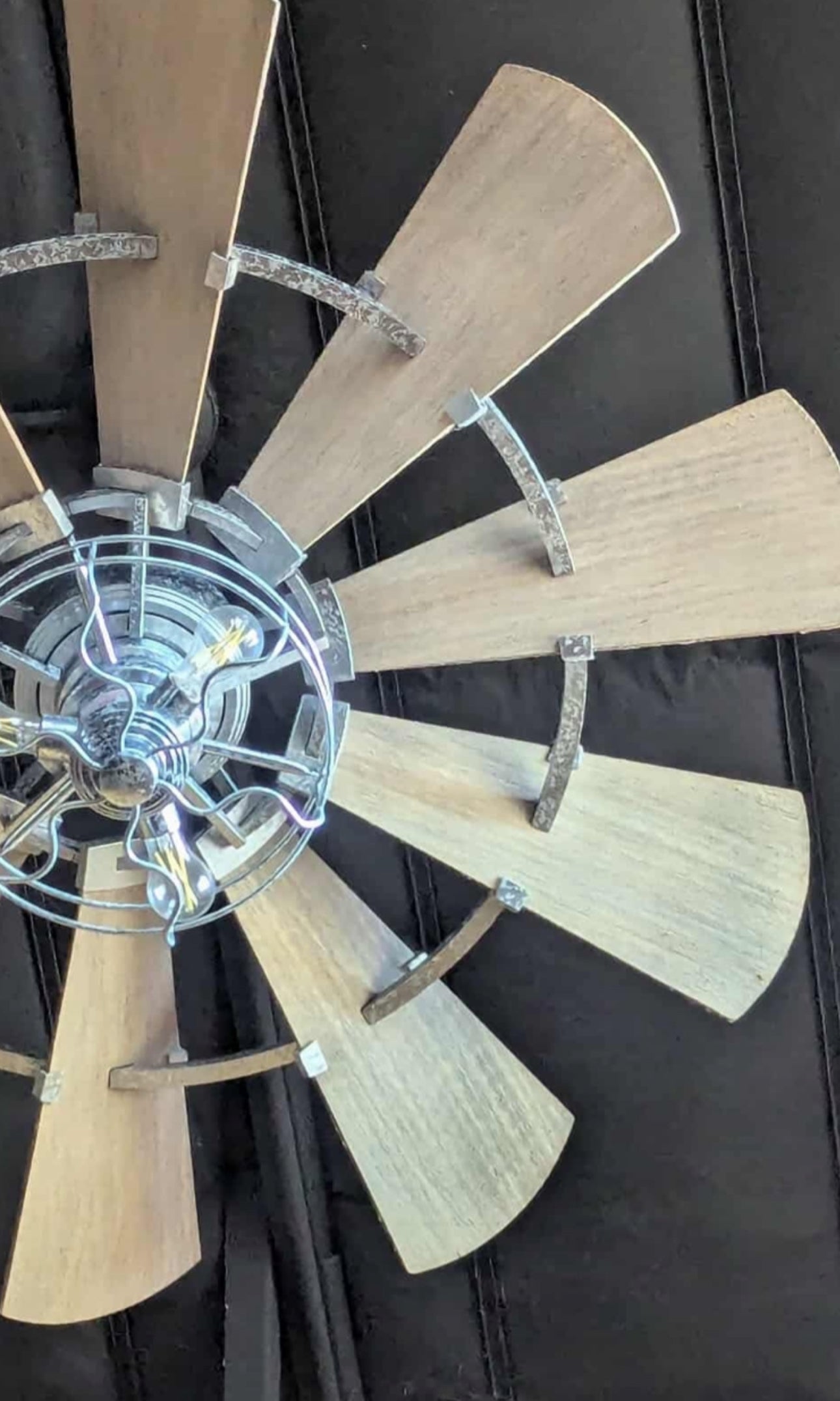 Galvanized Windmill Indoor Ceiling Fan Silver Finish