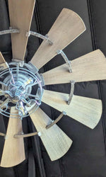 Load image into Gallery viewer, Galvanized Windmill Indoor Ceiling Fan Silver Finish
