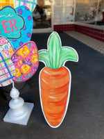 Load image into Gallery viewer, Large Metal Orange Carrot Indoor or Outdoor Stake 30”h
