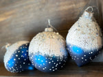 Load image into Gallery viewer, Royal Sapphire Blue and White Set of 3 Ornaments
