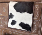 Load image into Gallery viewer, Cowhide Black and White Table Runner
