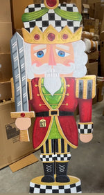 Load image into Gallery viewer, Large Nutcracker with Check Pattern Metal Outdoor/Indoor
