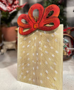 Load image into Gallery viewer, Deer Print Christmas Packages Set of 2 Metal Stake Outdoor or Indoor
