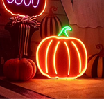 Load image into Gallery viewer, New! Neon Light Up Orange Pumpkin with Easel &amp; Stake
