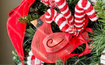 Load image into Gallery viewer, Red Cardinal Christmas Metal Ornament
