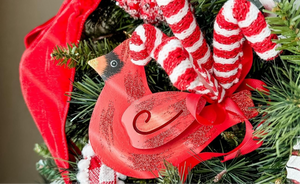 Red Cardinal Christmas Metal Ornament