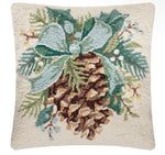 Load image into Gallery viewer, Soft Blue and White Pinecone Pillow Christmas
